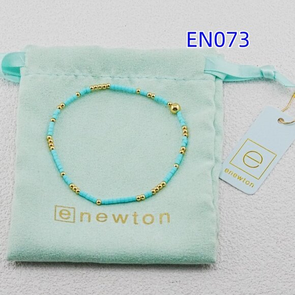 Enewton Sky-Blue Glass Tube Bead & Gold Bead Bracelet - Picture 5 of 5